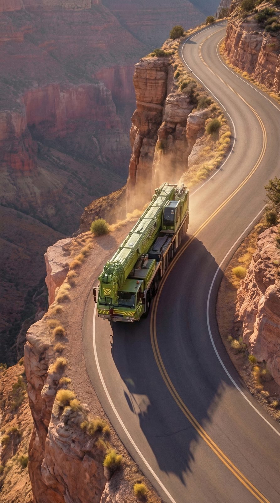 Cinematic render, canyon sunset