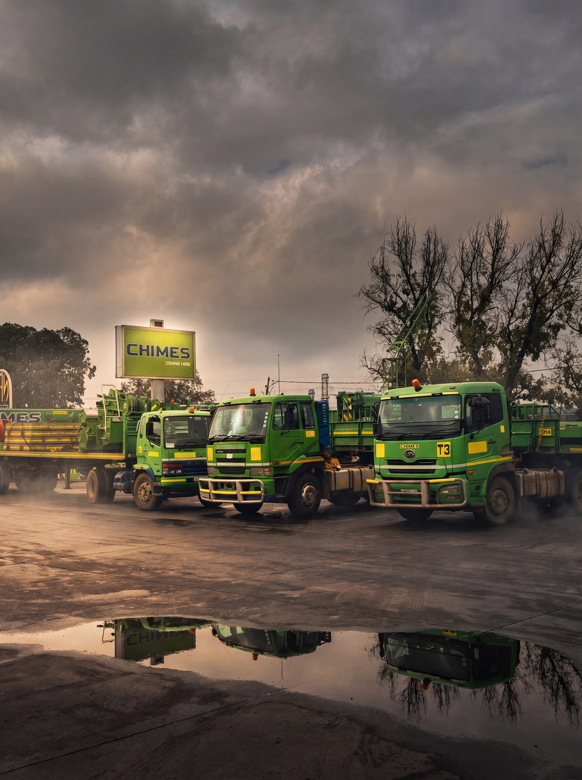 Chimes trucks at the yard