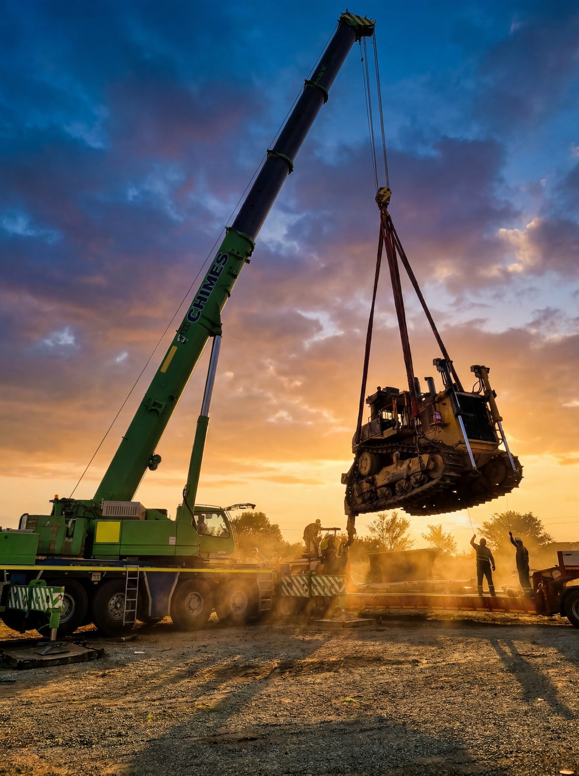 Crane silhouette at sunset